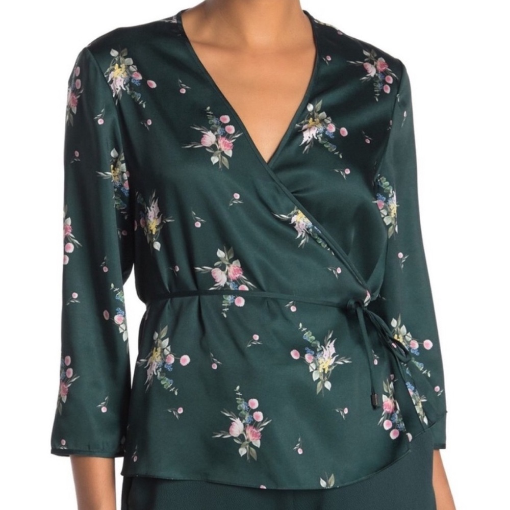 NWT Ted Baker Alex Floral Wrap Blouse